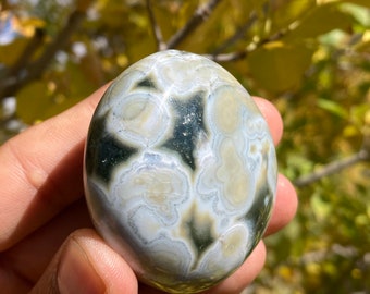 8th Vein Ocean Jasper Palm Stone, OJ Palm stone, High Grade Ocean Jasper
