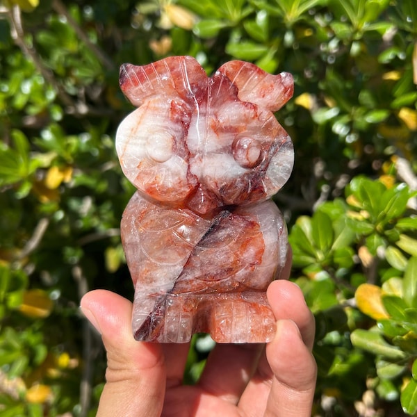 Fire Quartz Owl | Fire Quartz Carving | Fire Quartz Crystal | No. 1