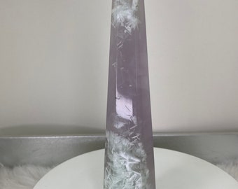 Yttrium Fluorite | Lavender Fluorite with Snowflake Inclusions Tower