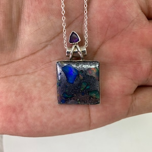 Rare Sterling Silver 925 Boulder Opal Pendant With FREE Chain | Boulder Opal Jewelry | Boulder Opal Pendant from Australia