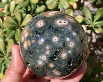 Ocean Jasper Sphere, Orbicular Jasper