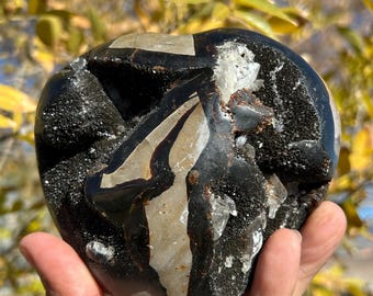 Big 2 Pound Septarian Heart | Septarian Carving | UV Reactive Septarian Heart | Septarian Crystal | No. 3