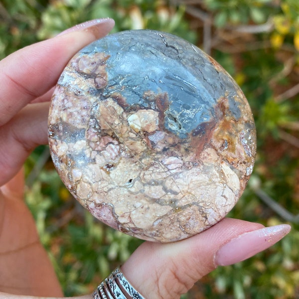 One Ibis Jasper Palm Stone| Brecciated Jasper