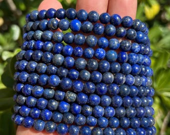 6mm Natural Lapis Lazuli Bracelets | Lapis Lazuli Jewelry | Lapis Lazuli Crystal