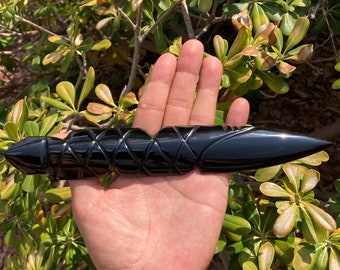 Obsidian Dagger Carving | Obsidian Carvings | Obsidian Crystal