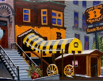 Montreal's Bar B Barn,  Montreal eatery, Acrylic