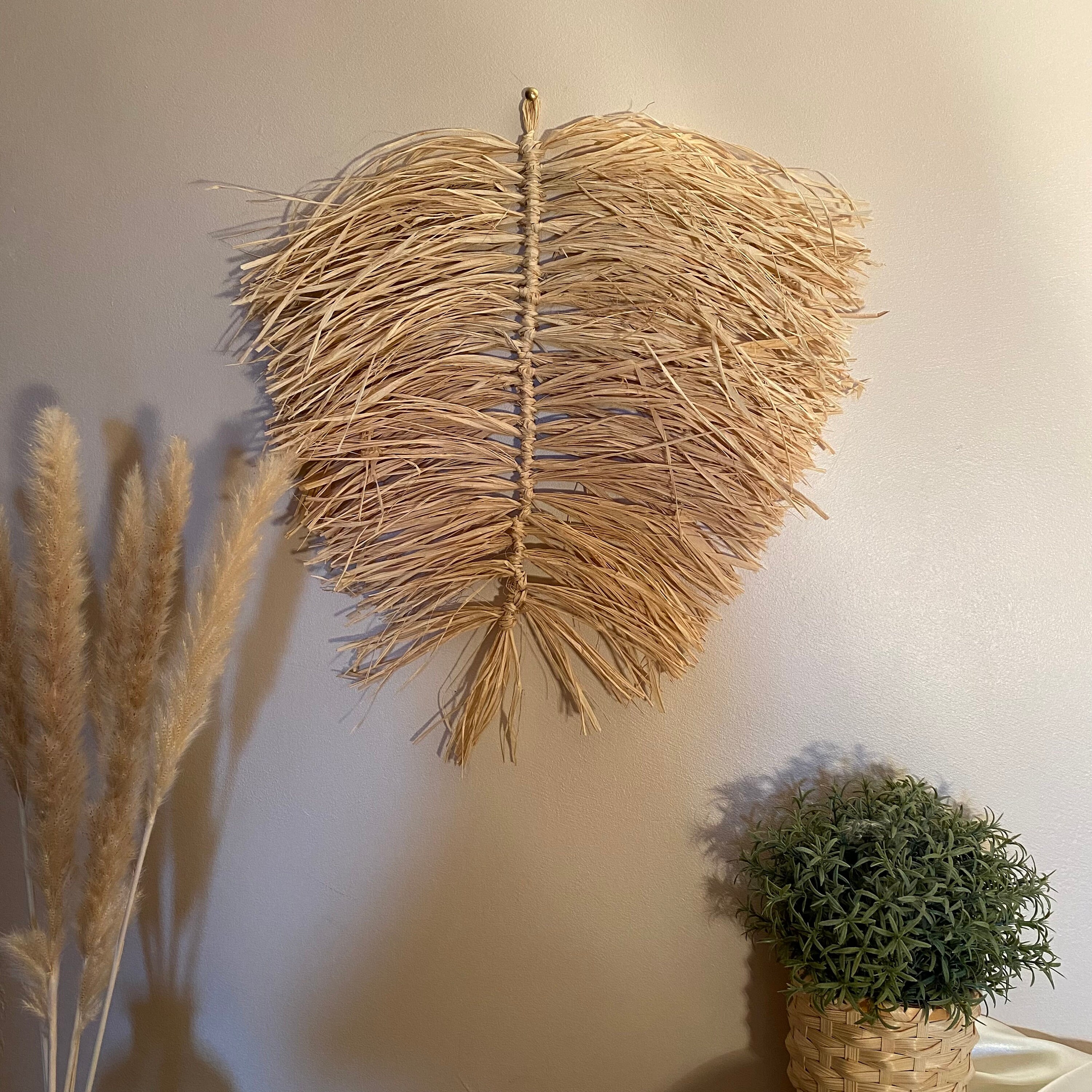 Feuille en Raphia Naturel