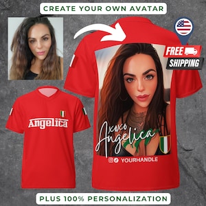 Custom Italia Soccer Jersey Shirt | Personalized Italy Football Tee | Pro Italian Sportswear | Custom Photo Gift | Azzurri Fan Shirt