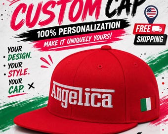 Personalized Italian Trucker Hat, Custom Name Italy Cap, Italian Flag Hat, Italian Pride Gift for Women