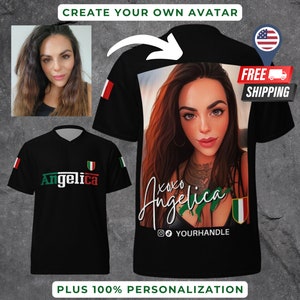 Custom Italia Football Jersey | Personalized Italy Soccer Shirt | Pro Italian Sportswear | Photo Gift for Italy Fans | Azzurri Streetwear