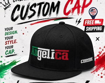 Personalized Italian Trucker Hat for Women, Custom Name Italy Cap, Italian Pride Gift, Adjustable Heritage Baseball Hat