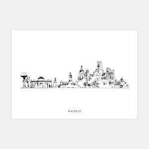 Madrid Print Skyline Wall Art Minimalist Poster