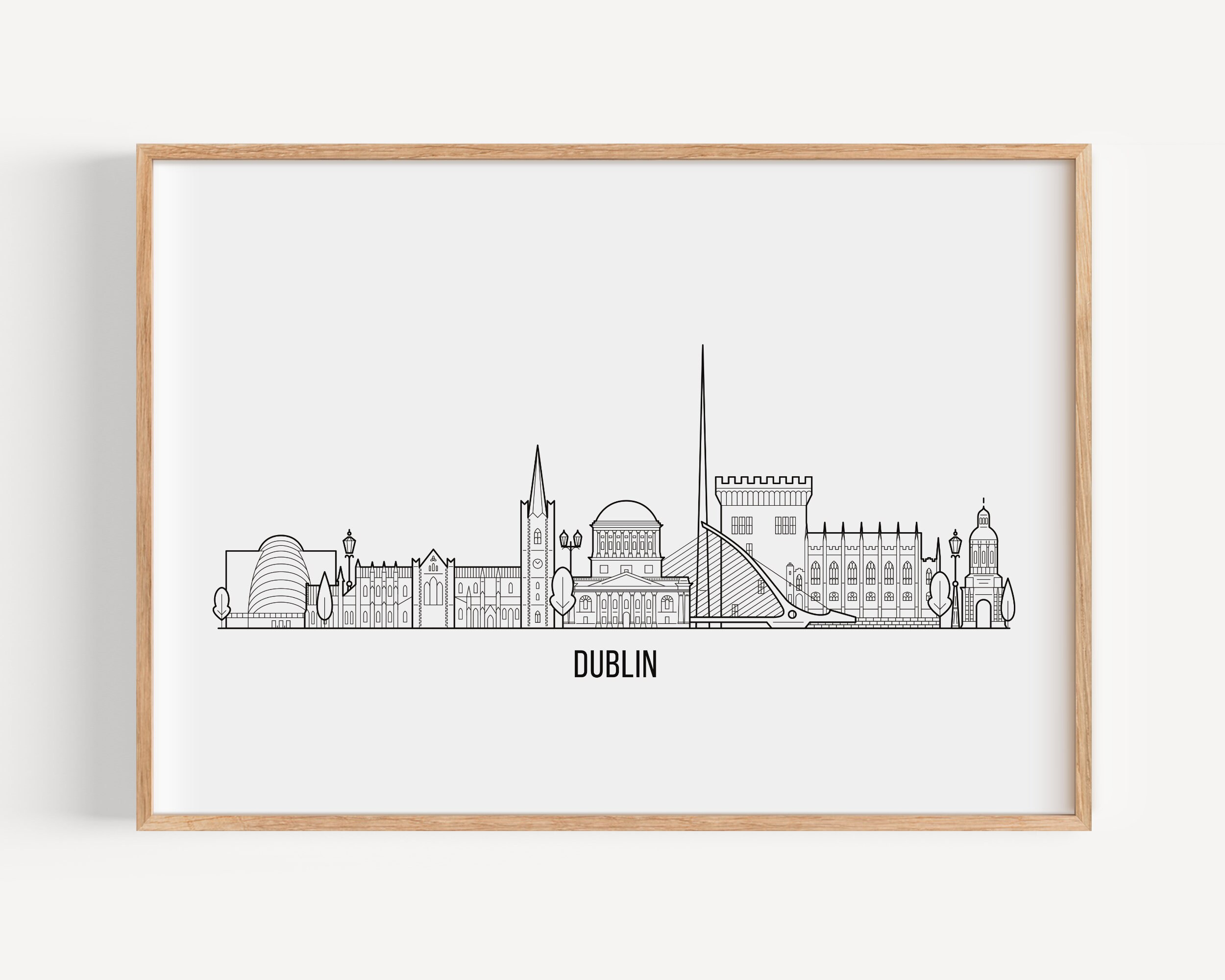 Dublin city skyline print wall art minimalistic poster Etsy
