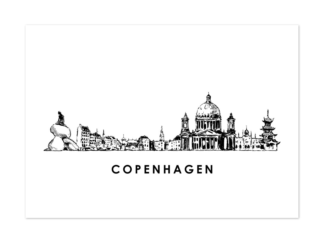 Copenhagen Print Copenhagen Poster Copenhagen Wall Art Denmark Etsy