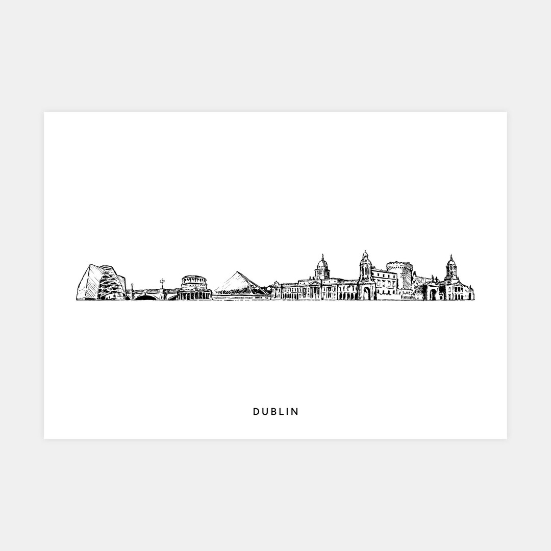 Dublin Print Ireland City Skyline Poster Art Print Etsy