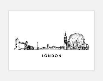 London Art Print City Skyline Poster