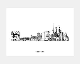 Toronto Skyline Print, Toronto Poster, Toronto Canada Wall Art