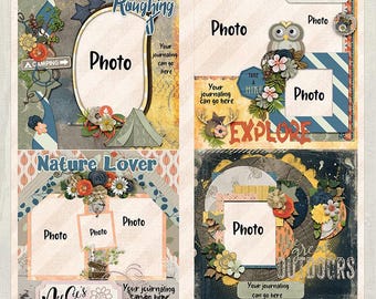 Rocky Mountain High Quick Pages-12x12 PNG pages, Digital Scrapbooking