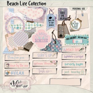Beach Life Digital Scrapbook Bundle image 9