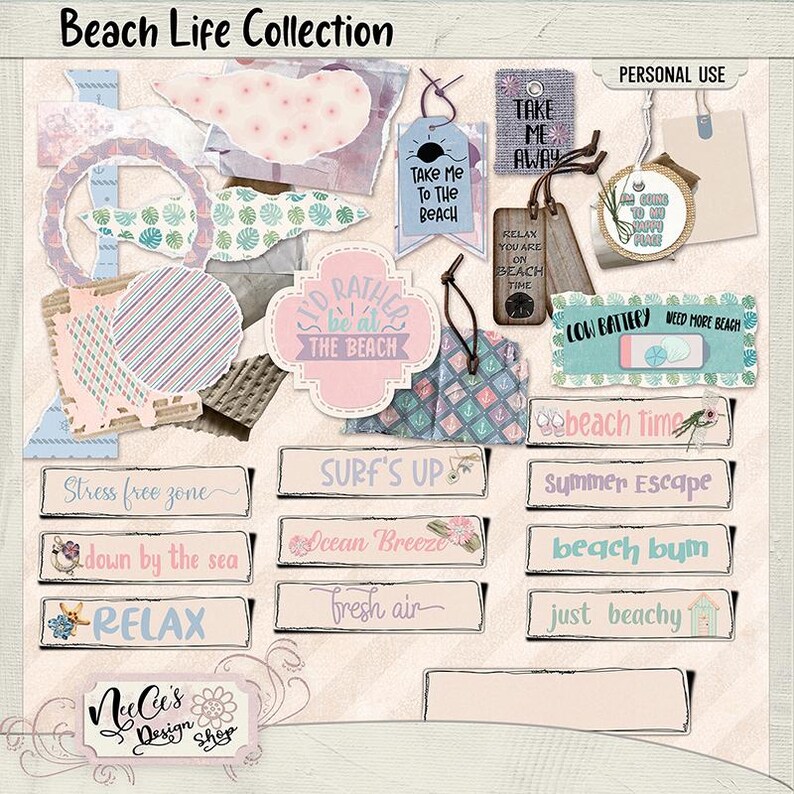 Beach Life Digital Scrapbook Bundle image 9