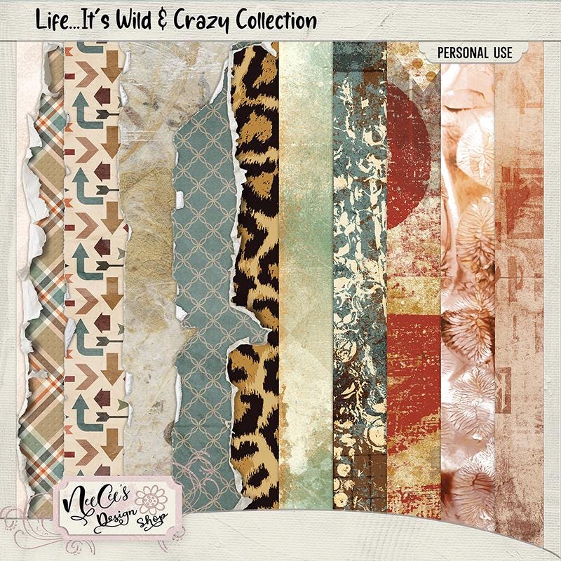 Life, It's Wild and Crazy Digital Scrapbooking Bundle - Etsy