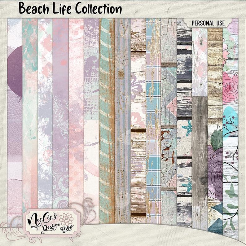 Beach Life Digital Scrapbook Bundle image 4