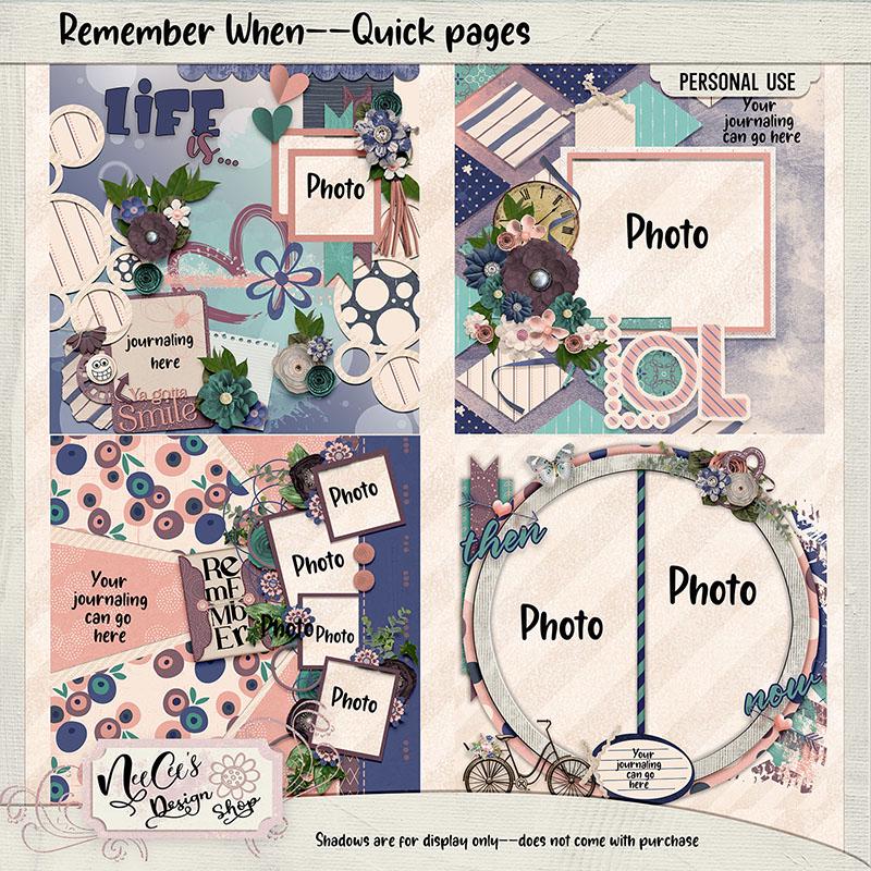 Remember When Quick Pages-12x12 PNG Papers, Digital Scrapbooking - Etsy