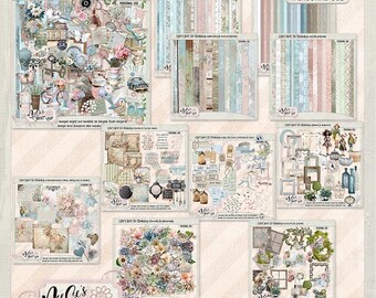 Life's Not So Shabby Collection-Digital scrapbooking collection, instant download, 12x12 digital pages, elements, clip art, shabby chic