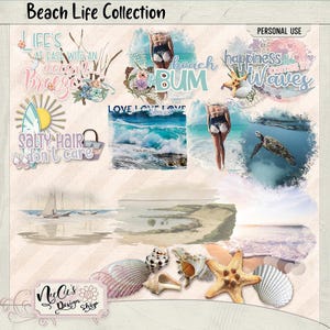 Beach Life Digital Scrapbook Bundle image 7