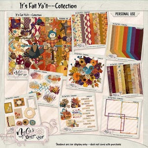 It&#39;s Fall Ya&#39;ll Digital Scrapbooking bundle