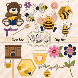 Just Bee-Clip Art-collectie-16 afzonderlijke png-bestanden, 300 dpi voor de beste kwaliteit
