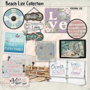 Beach Life Digital Scrapbook Bundle image 8