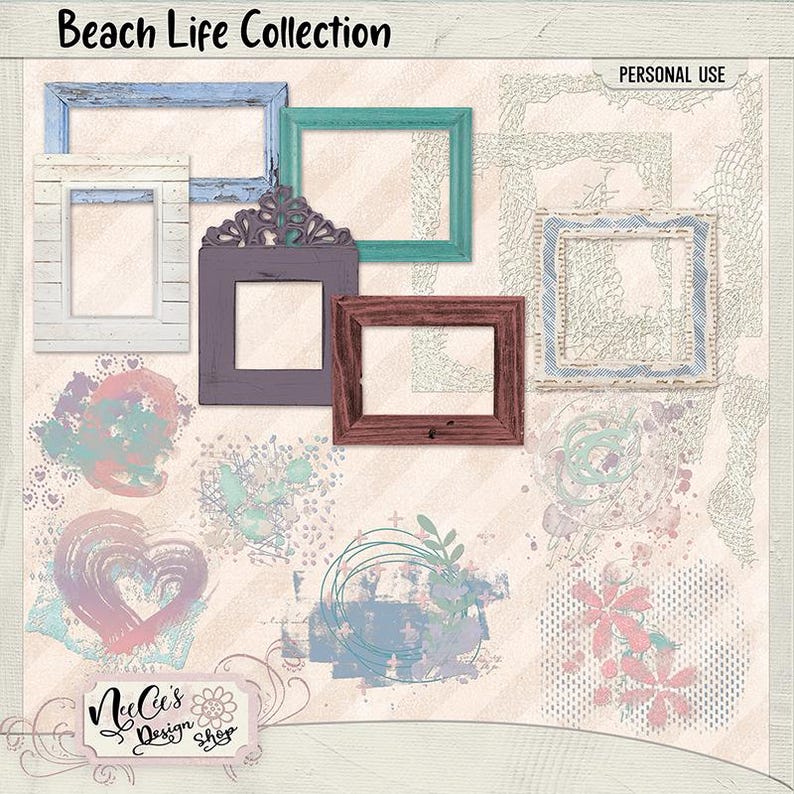 Beach Life Digital Scrapbook Bundle image 10