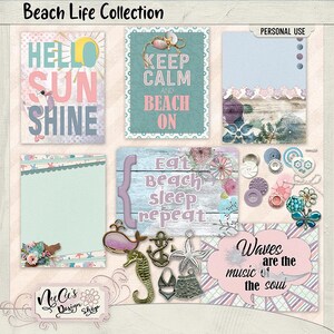 Beach Life Digital Scrapbook Bundle image 6