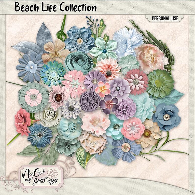 Beach Life Digital Scrapbook Bundle image 5