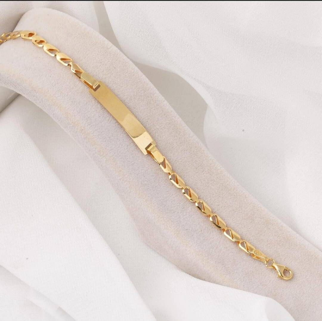 Personalized 14K Real Solid Gold Bracelet Baby Bracelet Name Etsy