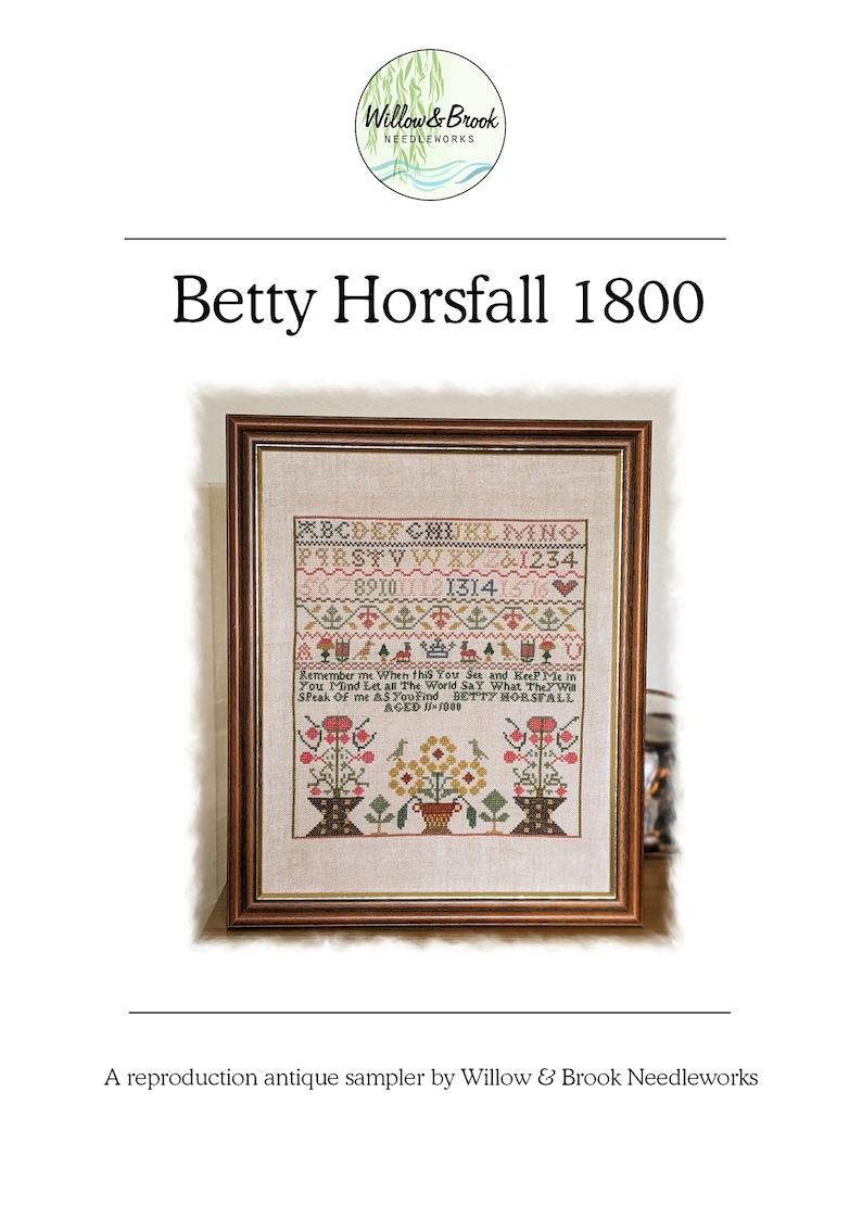 PDF Pattern Reproduction Antique Sampler Betty Horsfall Etsy