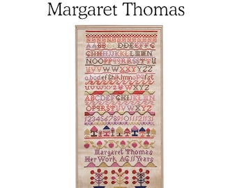PDF Pattern - Margaret Thomas - Reproduction Antique Sampler