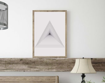 Triangle Tunnel Abstract , triangle pattern, wall art, home prints, eco prints,