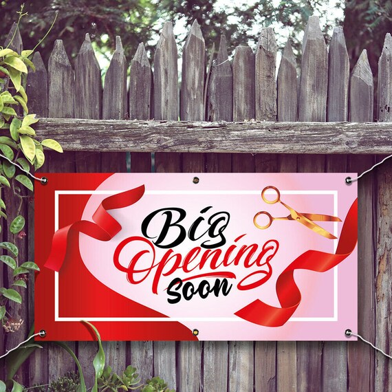 550gsm PVC Outdoor Opening Soon Banner - Shop Business Sign - Free Artwork Ready