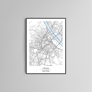 Vienna austria poster print home wall art decor modern city map poster