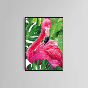Flaming poster print home wall art decor birds animals