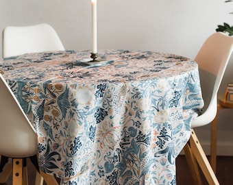 William Morris Tischdecke, maßgeschneiderte handgefertigte viktorianische Tischdecke, Cottagecore, Chrysantheme Vintage Muster, Weihnachtsgeschenk, Feiertagsgeschenk
