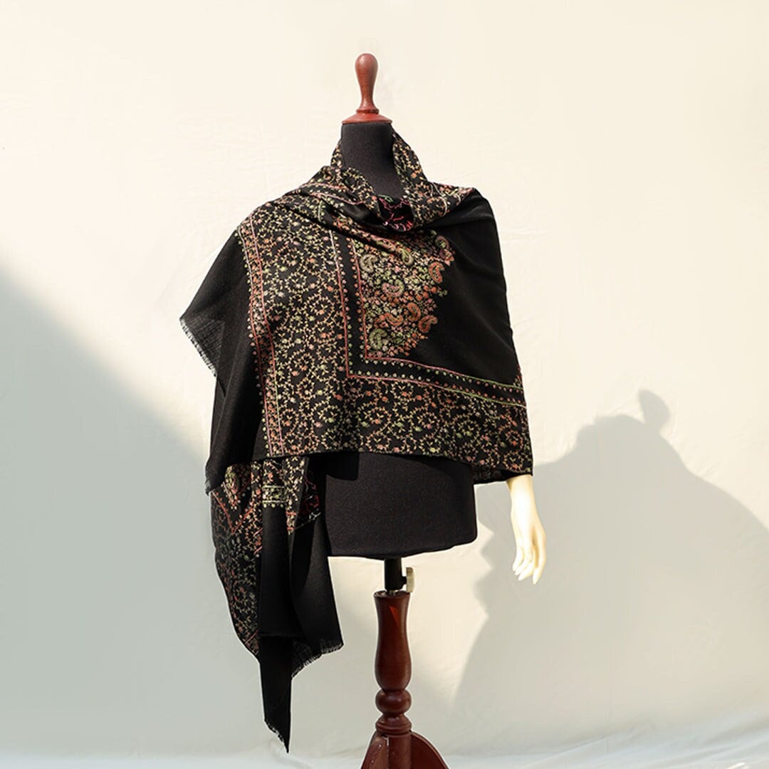 Kashmiri Shawls カシミヤショール ネイビー Kashmiri Shawls カシミヤショール ネイビー