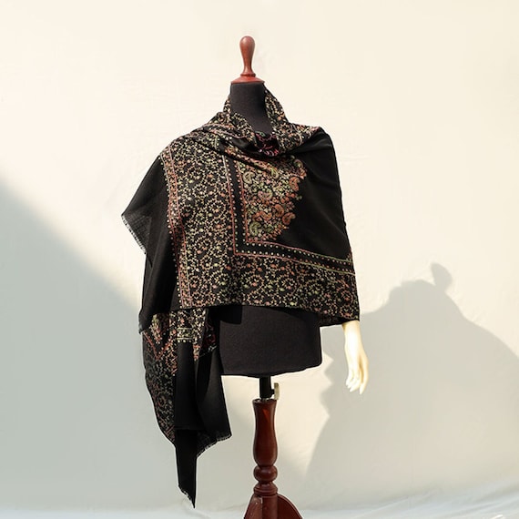 Kashmiri sales shawl black