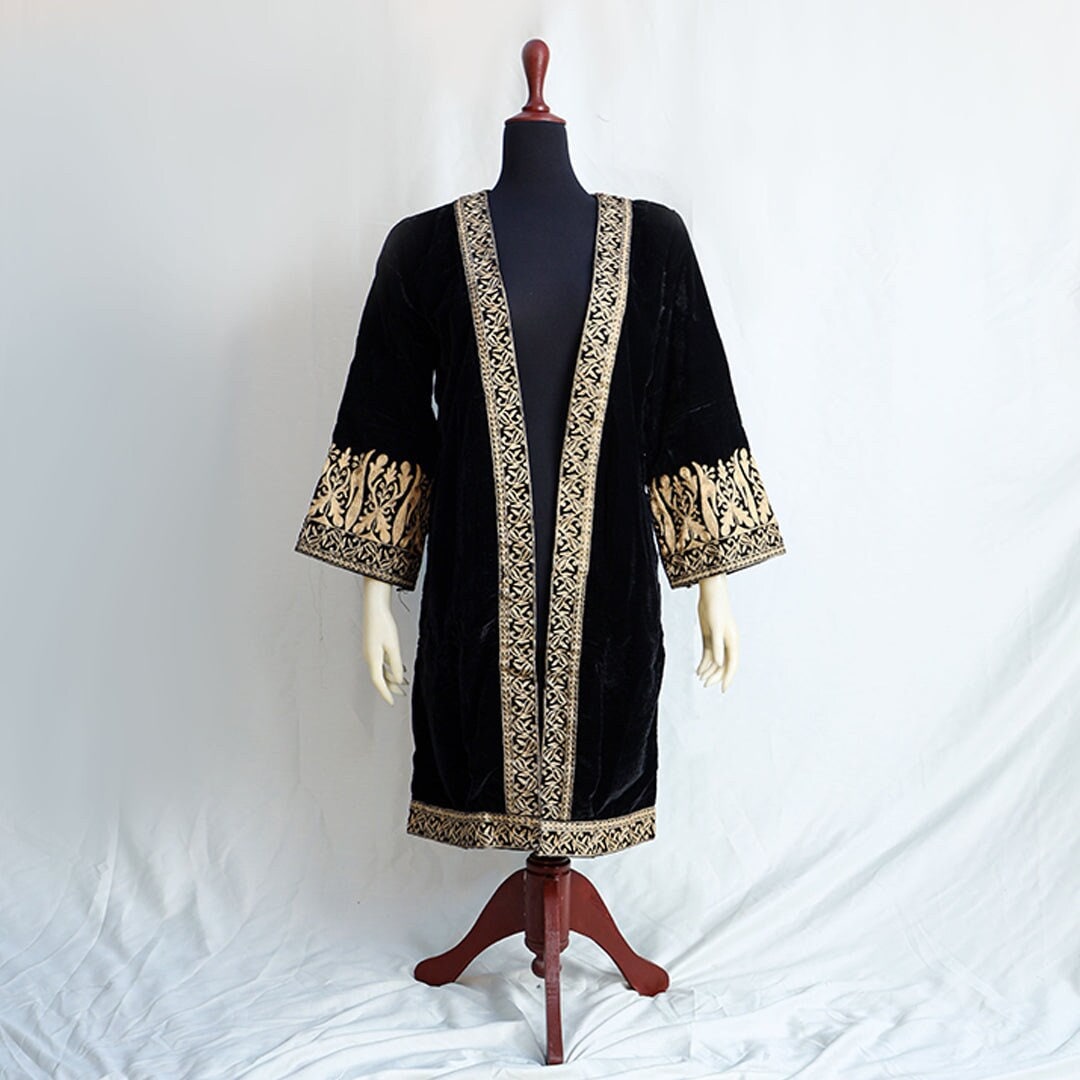 Ethnic Wedding Jacket Gold Embroidered Embellished Coat for Pakistani ...