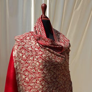 Bright Red Pashmina - Etsy display picture 1