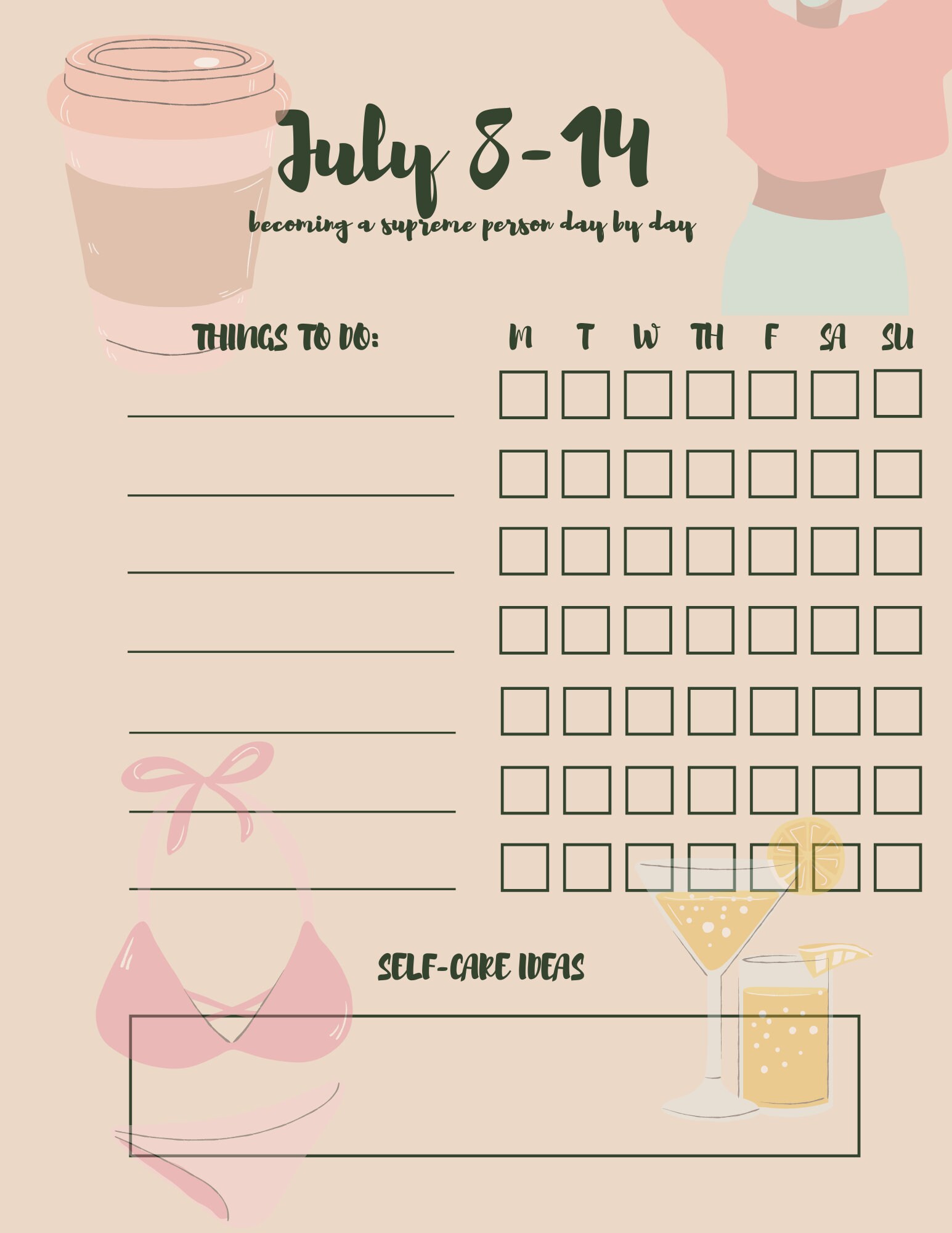 July 1 29 Weekly Planner Scheduler For Girls And Women Daily Etsy India