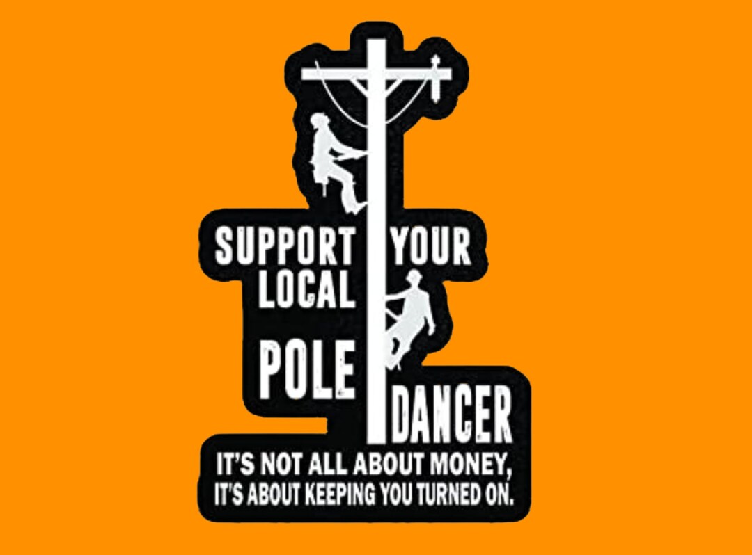 Funny Line Man Sticker for Hard Hat 4x3, Electrician Gift Hardhat Decal