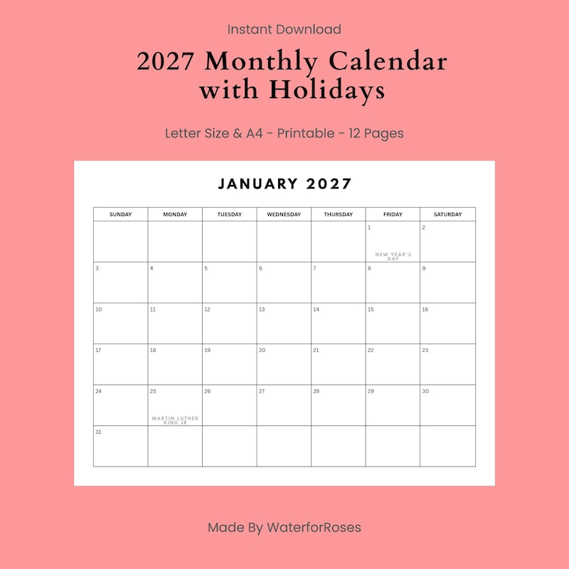 Wall Productivity Calendar - Etsy